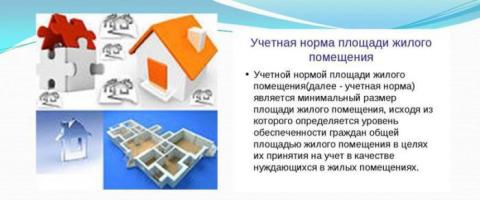 Норма предоставления и учетная норма площади жилого помещения